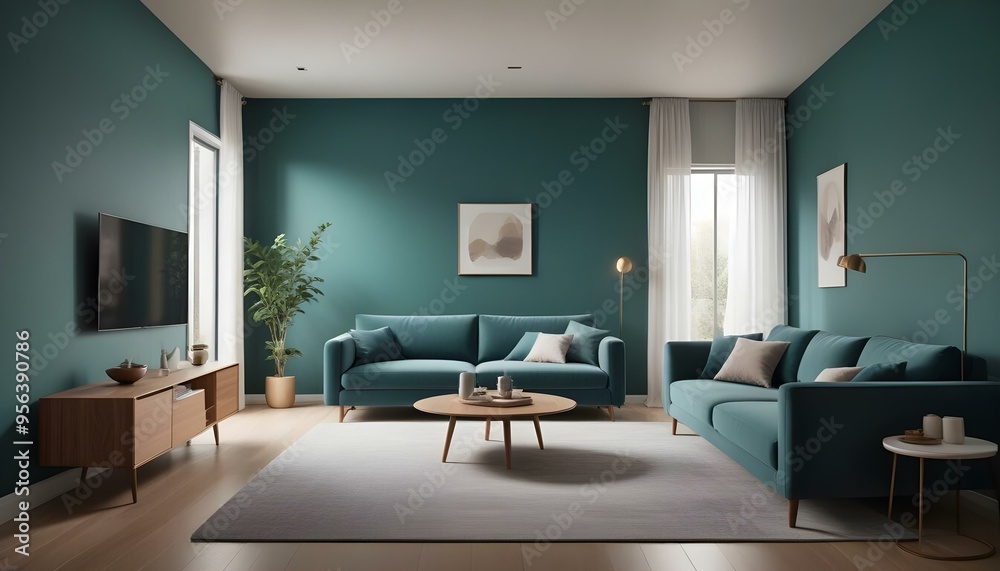 Fototapeta premium Photo interior modern design room 3d illustration