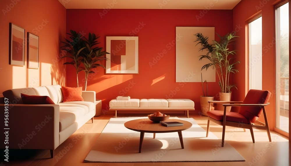 Fototapeta premium Photo interior modern design room 3d illustration