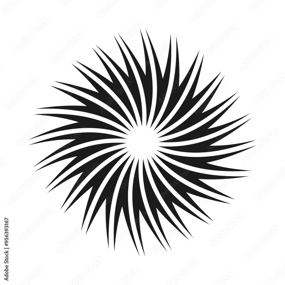 Fototapeta premium Twisted Radial Bursting Triangle Arrows Circle