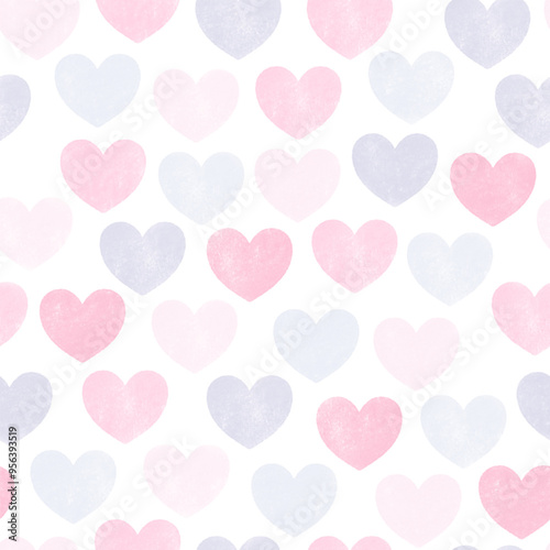 Sweet heart seamless pattern vector. Symbol of love and Valentine's day. Romance sign. Happy valentine. Watercolor design for fabric, kid cloth, baby dress, card, cover, print, wrapping, paper, decor.