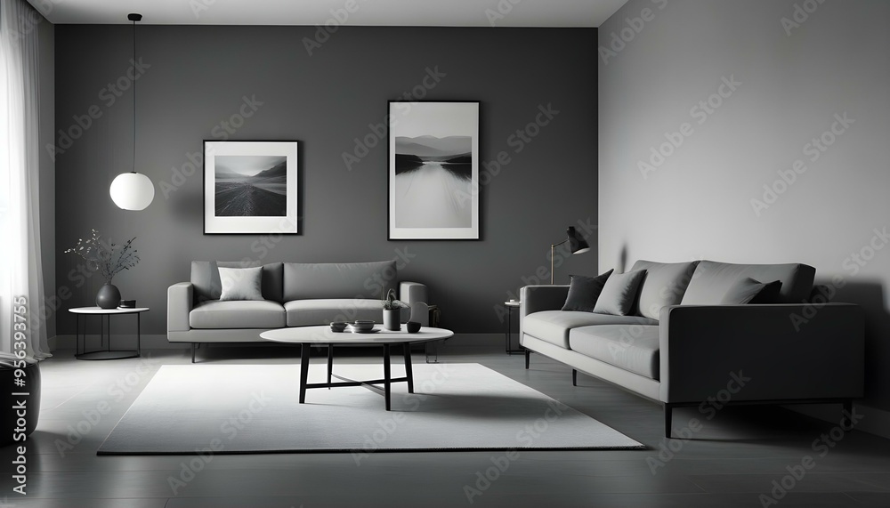 Photo interior modern design room 3d illustration Photo interior modern design room 3d illustration