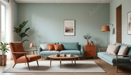 Photo interior modern design room 3d illustration