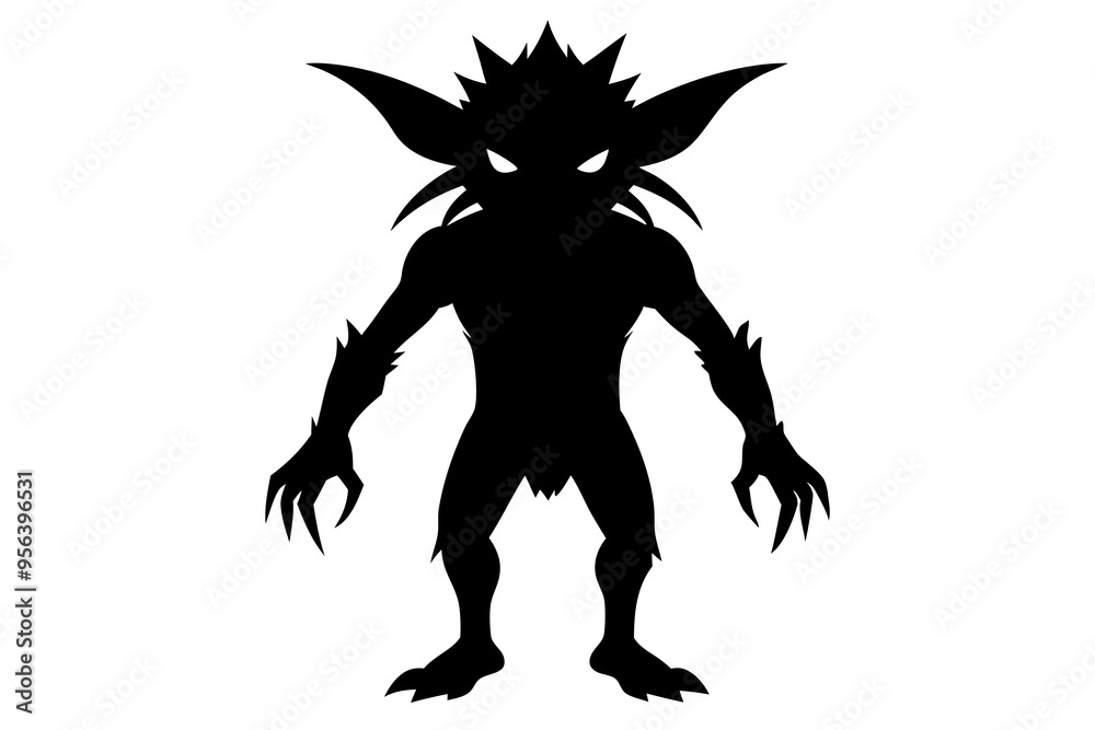 Black silhouettes of goblins in different running and jumping poses from different angles, and in different armor and clothing. Black silhouettes of goblins in different running and jumping poses from different angles, and in different armor and clothing.