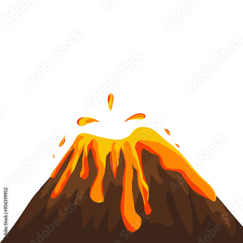 illustration of a volcanic eruption that releases hot magma