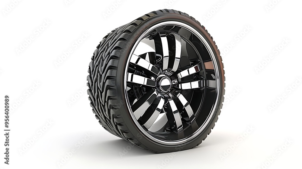 Obraz premium Car wheel on a white background