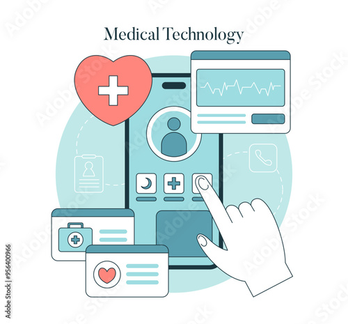 Medical Technology. Flat Vector Illustration