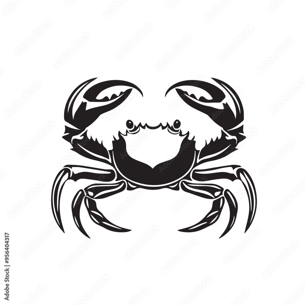 Obraz premium Crab in cartoon, doodle style . Image for t-shirt, web, mobile apps and ui. Isolated 2d vector illustration in logo, icon, sketch style, Eps 10, black and white. AI Generative