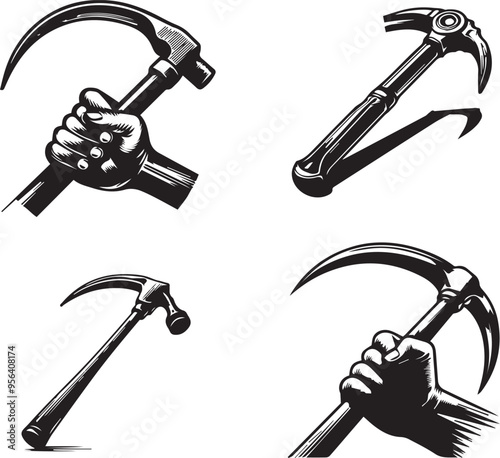  silhouette of clean vector Crowbar  isolated on white background

 