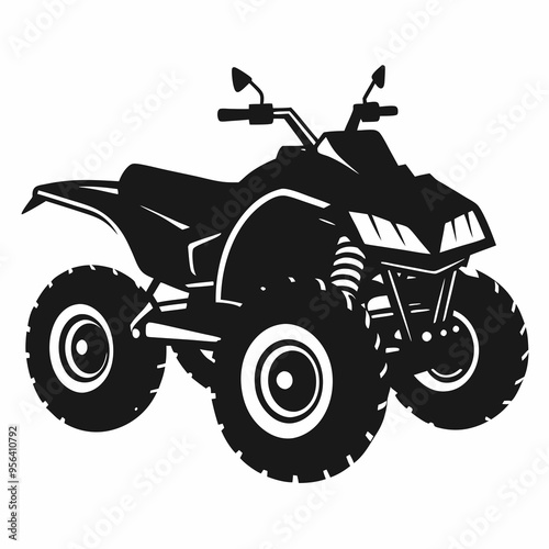 Quad bike Black silhouette