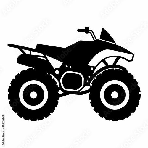 Quad bike Black silhouette