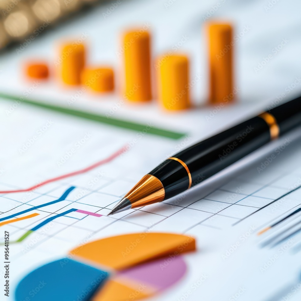 Close-up of a business plan with market analysis and competitor research, business strategy Close-up of a business plan with market analysis and competitor research, business strategy
