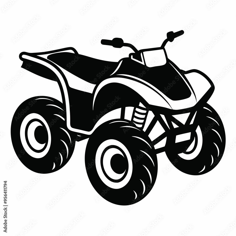 Obraz premium Quad bike Black silhouette
