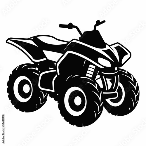Quad bike Black silhouette