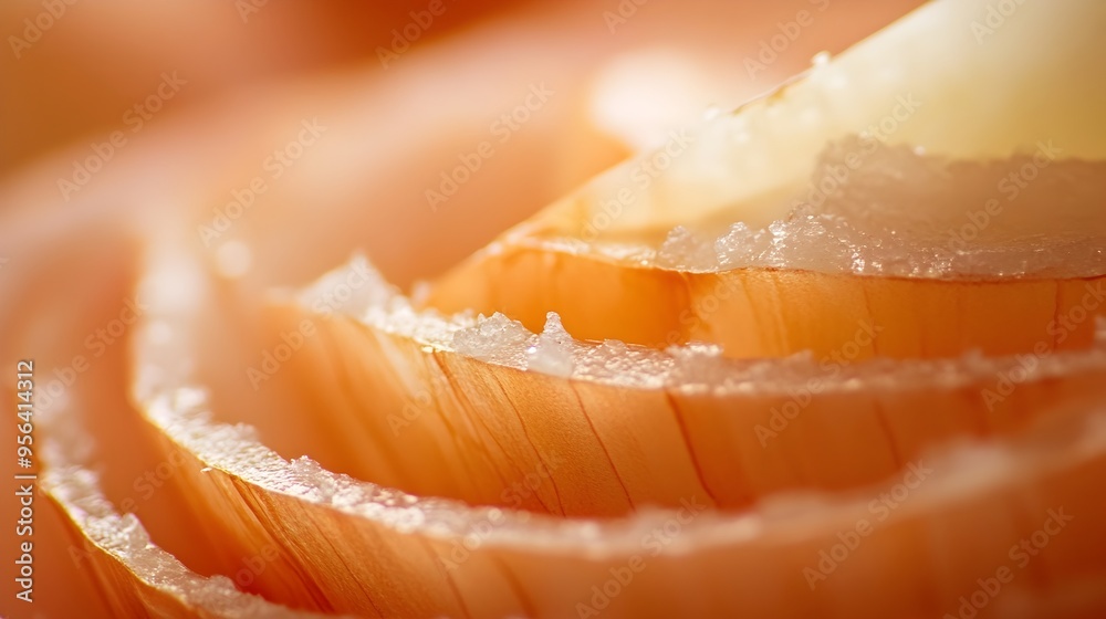 A close up macro photograph showcasing the intricate layers and delicate texture of a finely chopped onion with ample negative space for potential text or design overlay A close up macro photograph showcasing the intricate layers and delicate texture of a finely chopped onion with ample negative space for potential text or design overlay