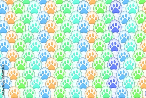 seamless pattern with paws of cat, pattern, cat hands illustration, cat palm illustration, seamless pattern of paw, paw print background, colorful background, colorful of cat hands background, meow, c