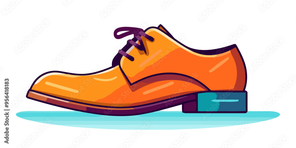 Cute classic mens shoes. Men footwear isolated on white background. Cartoon shoes. Vector illustration