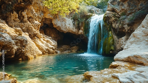 The Richtis Gorge waterfall is located in a state protected park near Exo Mouliana Sitia eastern Crete The hiking trail is about 4 km in length of easy to moderate difficulty : Generative AI