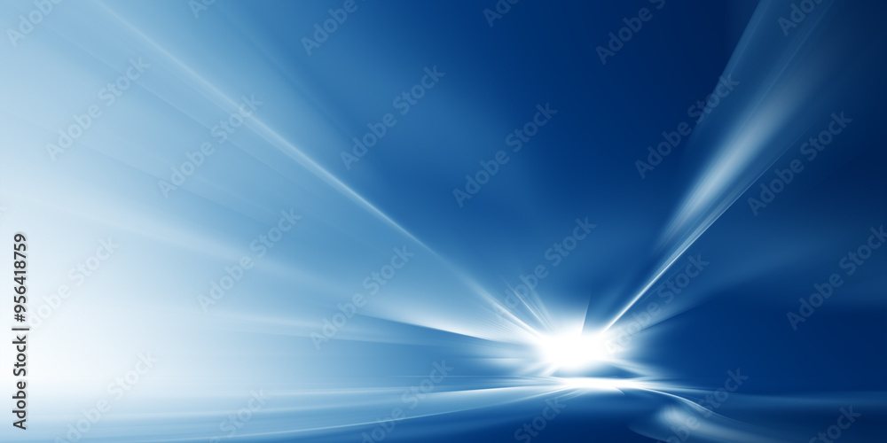 Obraz premium Abstract futuristic background with glowing blue light effect. High speed. Hi-tech. Abstract technology background concept 