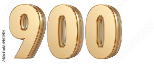 Gold 3D Number 900
