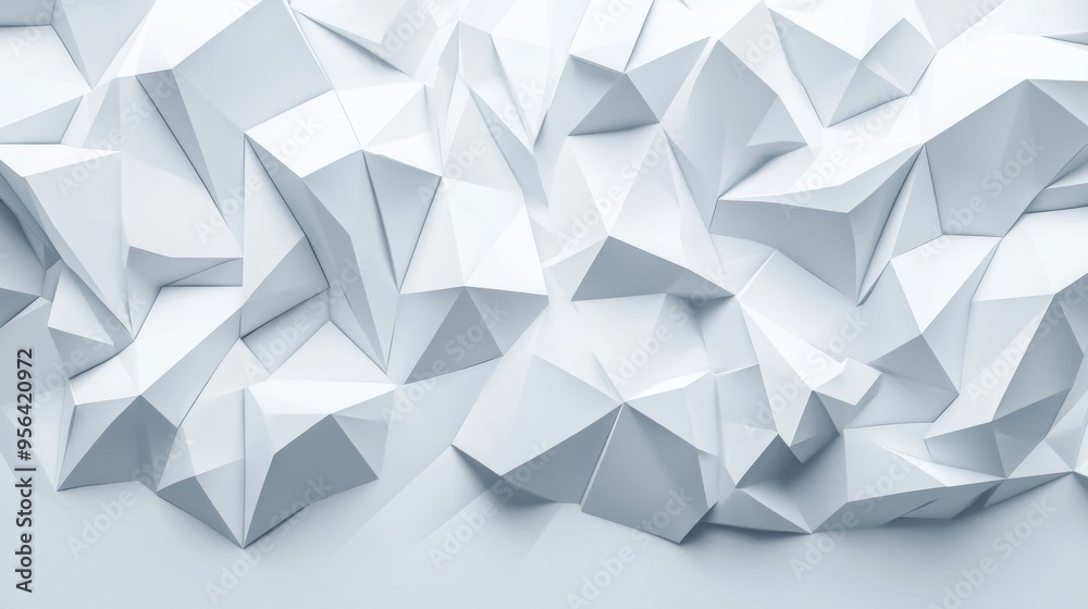 Abstract white low-poly background with geometric shapes, Abstract white low-poly background with geometric shapes,