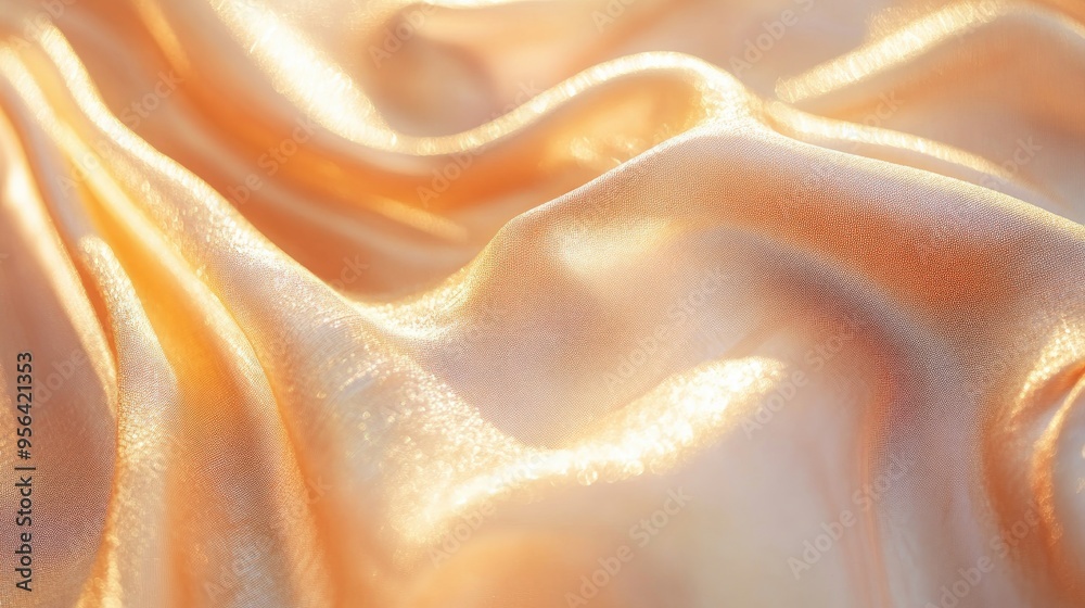 Light golden fabric with a subtle shimmer, arranged in delicate waves to capture light and create depth. Light golden fabric with a subtle shimmer, arranged in delicate waves to capture light and create depth.