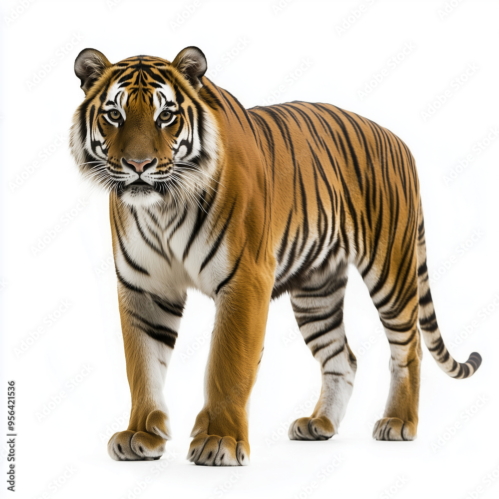 Tiger full body shot isolated on white background Tiger full body shot isolated on white background
