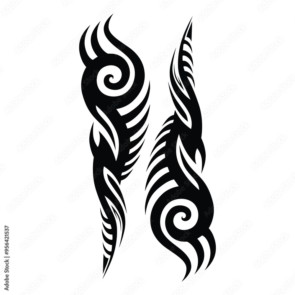 Obraz premium Tattoo designs. Tattoo tribal vector designs. Art tribal tattoo.