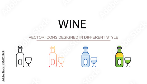 Wine icon design with white background stock illustration