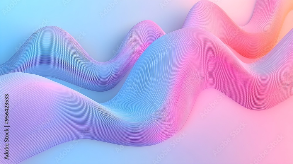 Abstract Gradient Waves, Pink & Blue Background Abstract Gradient Waves, Pink & Blue Background