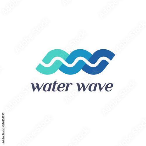 Vector logo design template. Water waves sign.