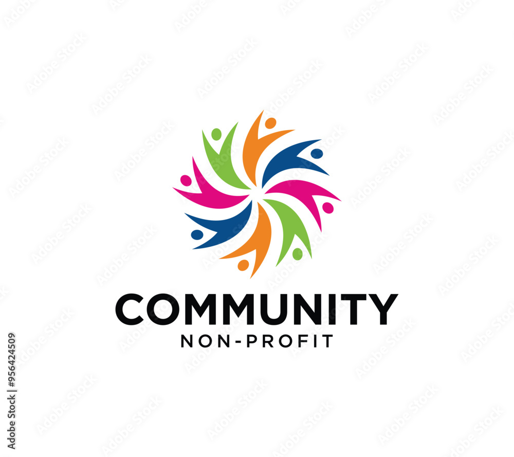 Community non profit people logo design, Vector illustration. Community non profit people logo design, Vector illustration.