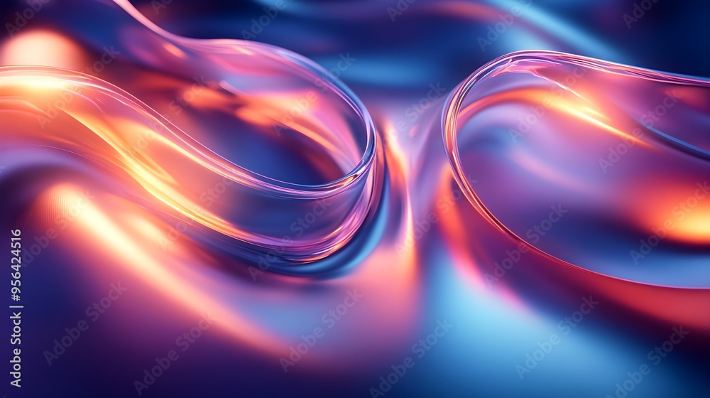 Abstract Neon Background with Blue and Orange Swirls Abstract Neon Background with Blue and Orange Swirls