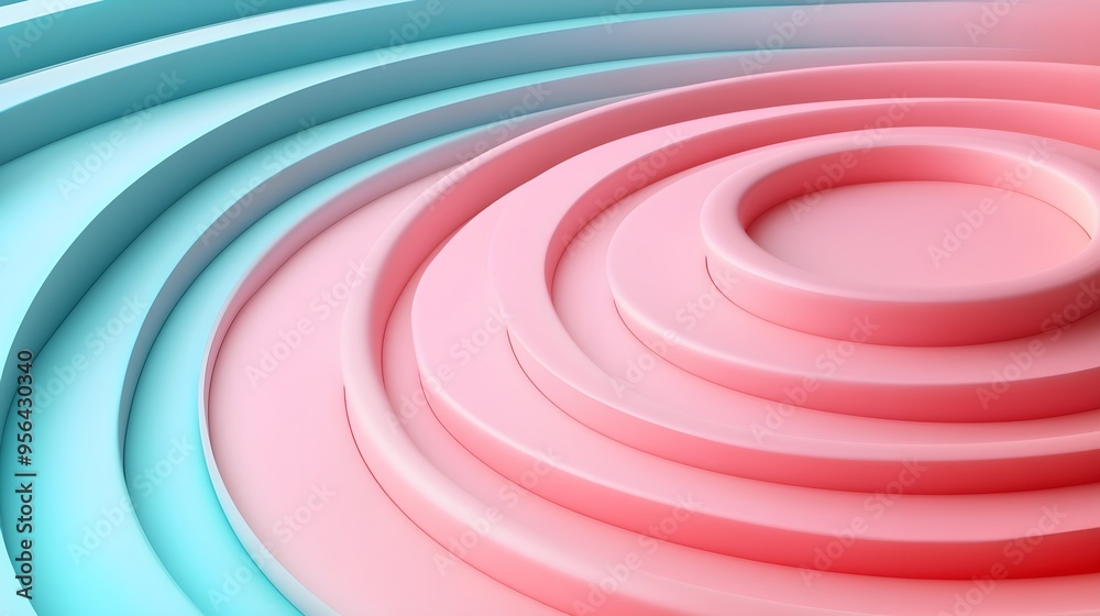 Abstract Pink and Blue 3D Circular Pattern Background Abstract Pink and Blue 3D Circular Pattern Background
