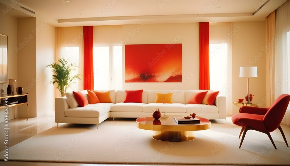 Fototapeta premium Photo interior modern design room 3d illustration