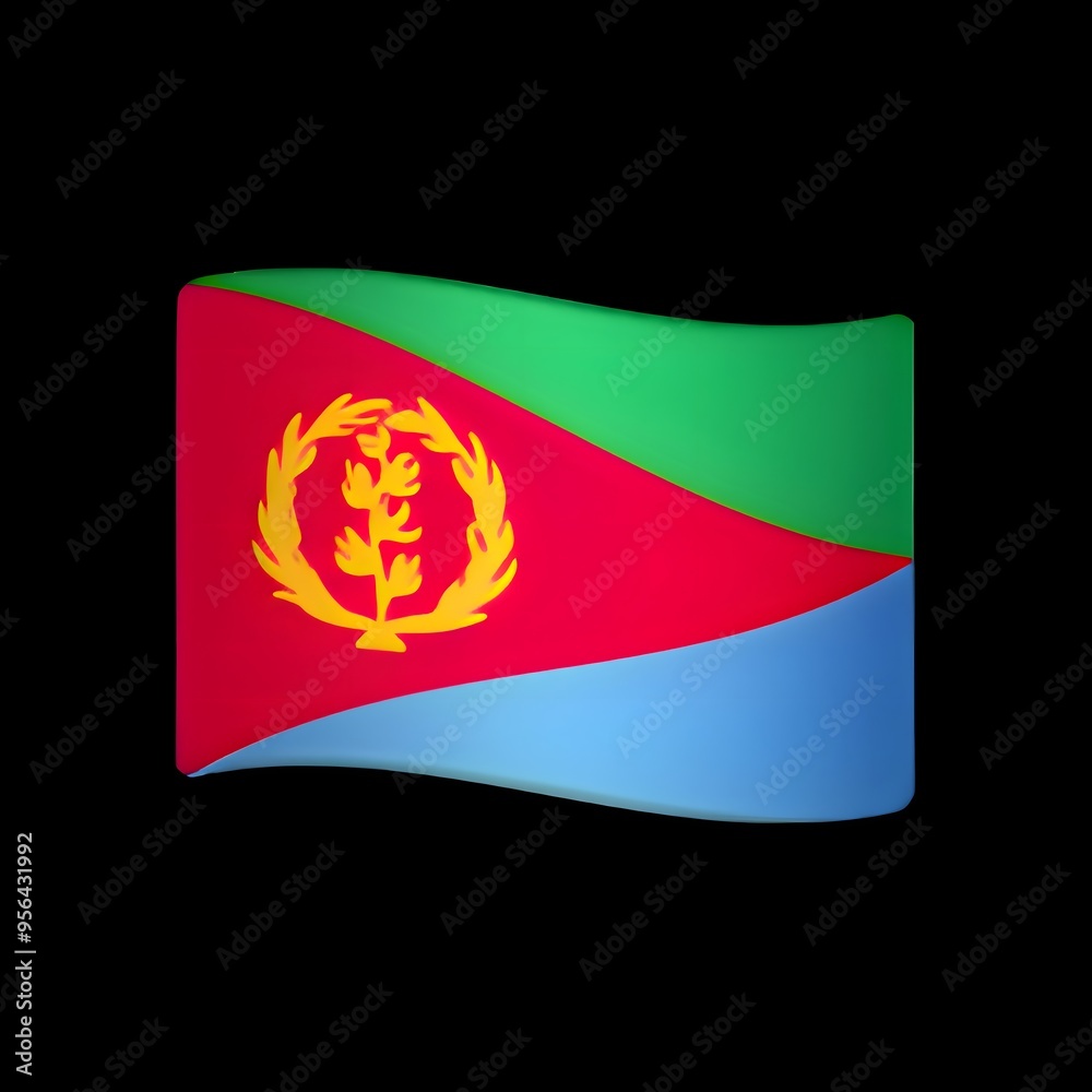 Obraz premium Flag of Eritrea Emoji 