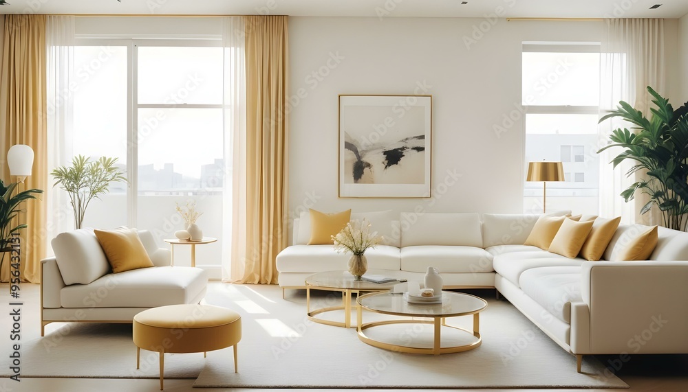 Fototapeta premium Photo interior modern design room 3d illustration