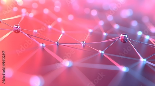 Abstract Pink Network Connection Background