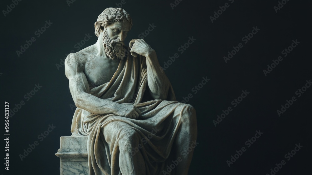 ancient man statue, stoic ancient man statue, stoic