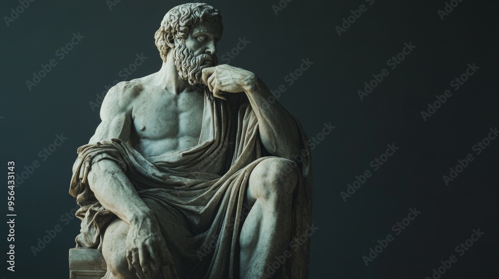 ancient man statue, stoic ancient man statue, stoic