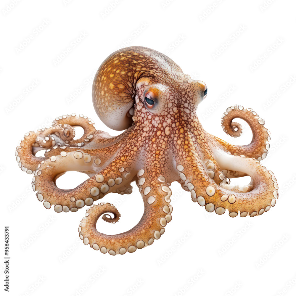 Obraz premium Octopus object isolated on transparent png. 