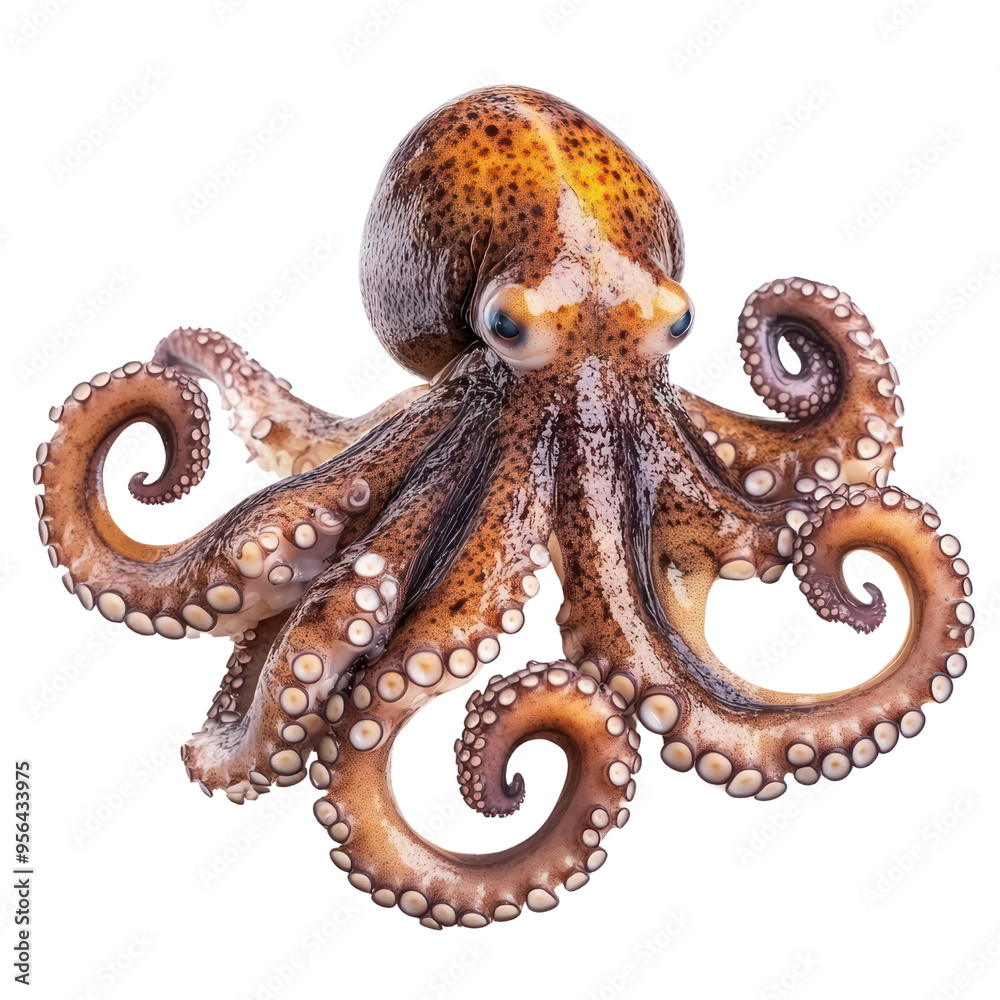 Obraz premium Octopus object isolated on transparent png. 