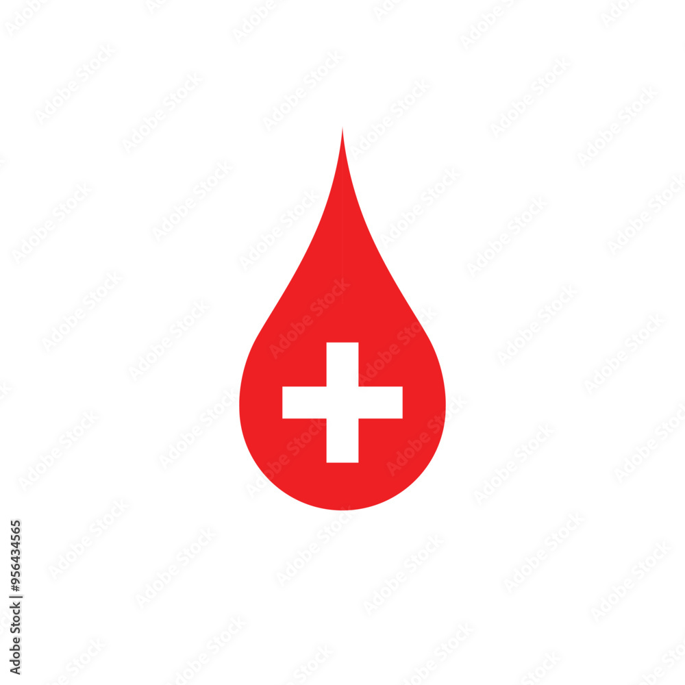 A Drop of Blood with Red Cross Symbol , Blood Donation, Blood Donor A Drop of Blood with Red Cross Symbol , Blood Donation, Blood Donor