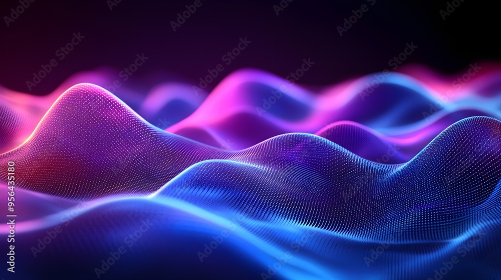 Obraz premium Abstract Purple Blue Digital Wave Background
