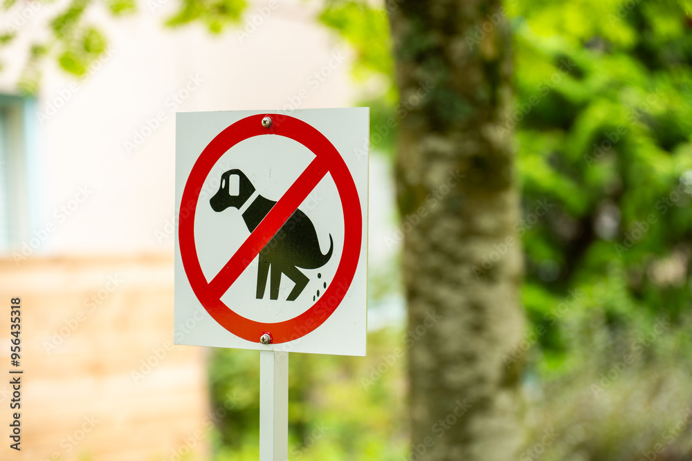 No dog poo sign in public park