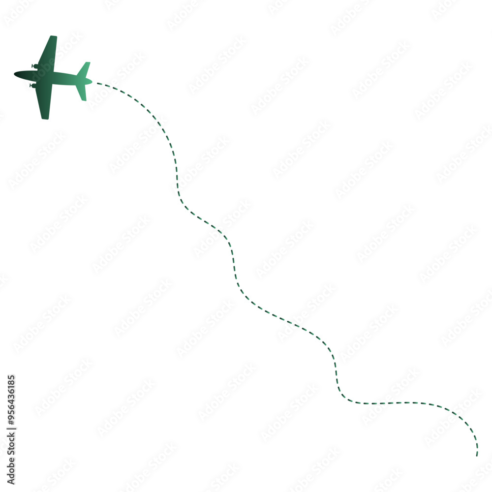 Colorful Airplane Dotted Path Silhouette Isolated on White Background, Vector Graphic Design. Colorful Airplane Dotted Path Silhouette Isolated on White Background, Vector Graphic Design.