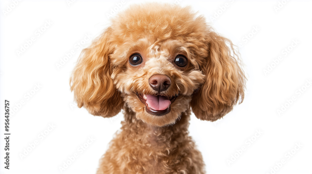 Cute brown poodle dog isolated on a white background Cute brown poodle dog isolated on a white background