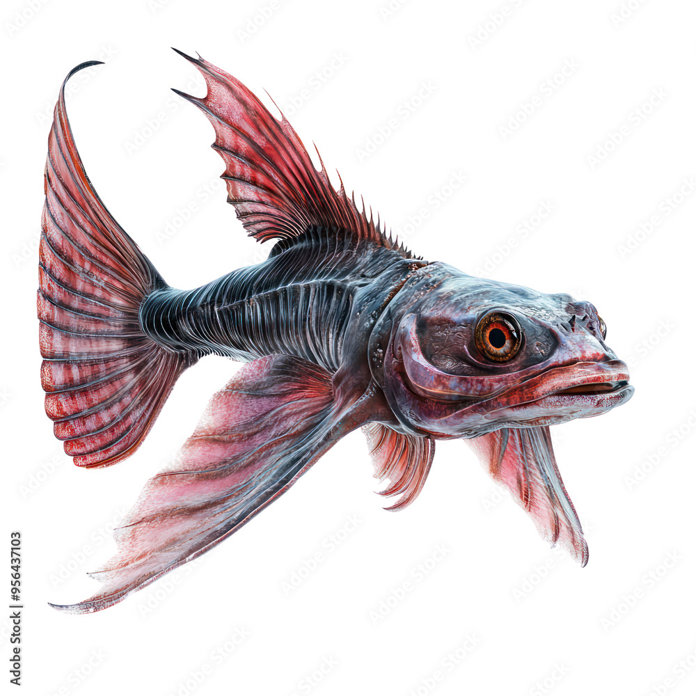 Fototapeta premium Seamoth Dragonfish object isolated on transparent png. 