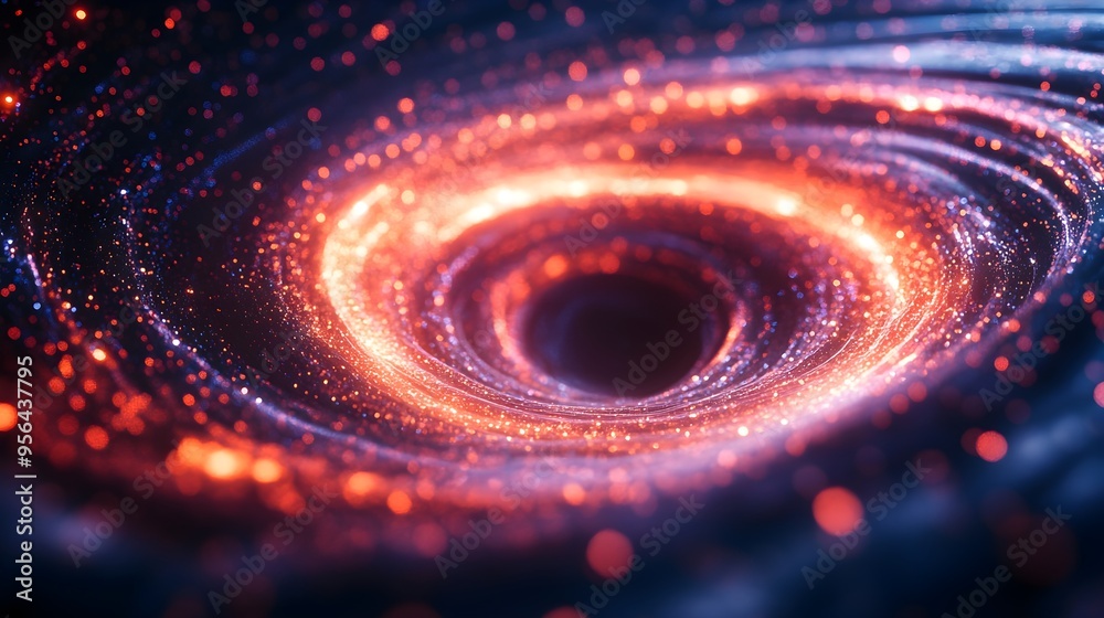 Fototapeta premium Abstract Swirling Lights, Red and Blue Bokeh