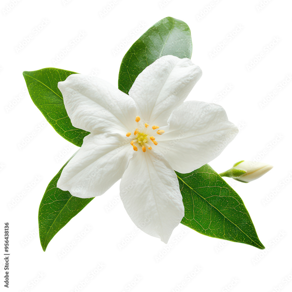 Fototapeta premium Night Blooming Jasmine flower object isolated on transparent png.