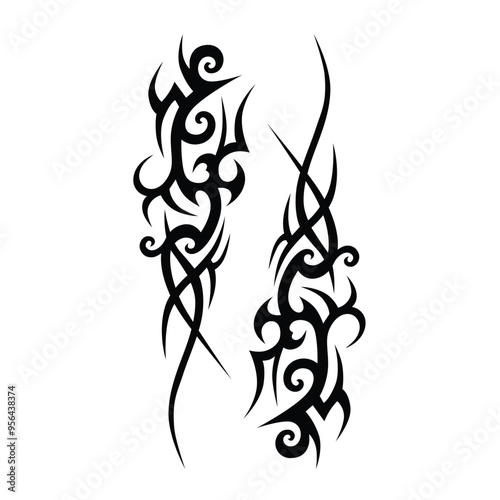 Tattoo designs. Tattoo tribal vector designs. Art tribal tattoo.